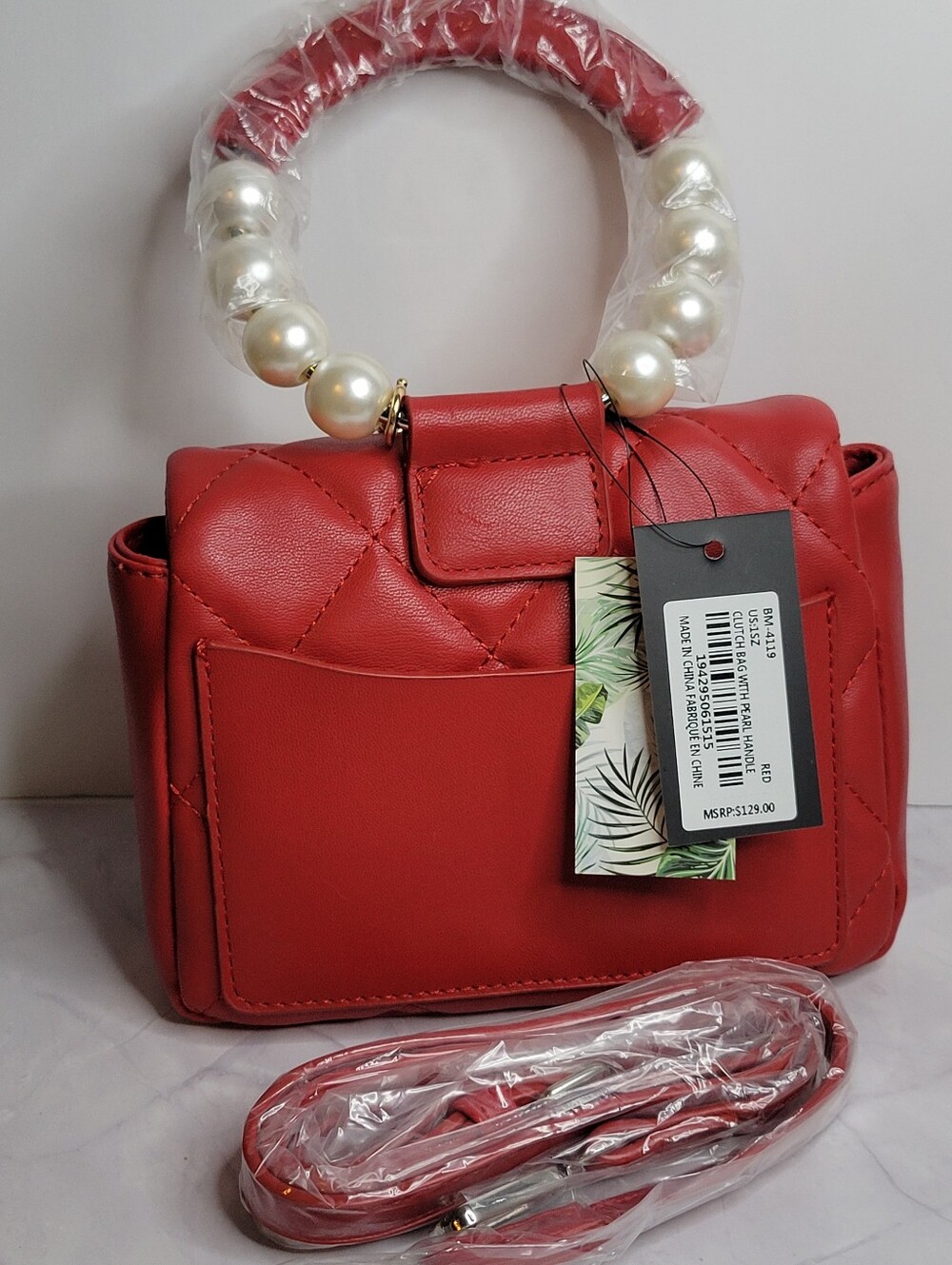 Badgley Mischka Small Red Quilted Crossbody Bag NWT - Picture 3 of 5